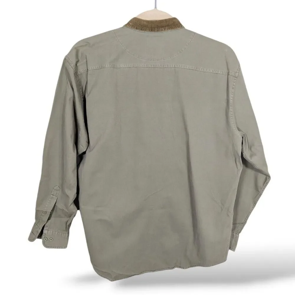 Vintage Banana Republic Original Travel Clothing Men Shirt L Green Chore Utility